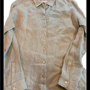 J Jill Women’s Love Linen Long Sleeve Button Down Small